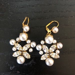Gold and Pearl Bridal Earrings